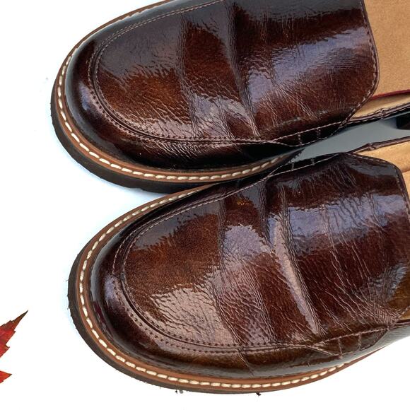 Naturalizer Cabaret Burgundy Patent Loafers | Block Heel Lug Sole Preppy Staple - Picture 16 of 16